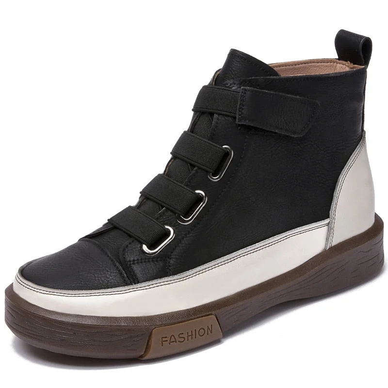 Christmas Gift Genuine Leather Platform Sneakers for Women 2021 Chunky Shoes Woman Flats Tennis Female Ladies Sneakers Woman Fashion Large Size