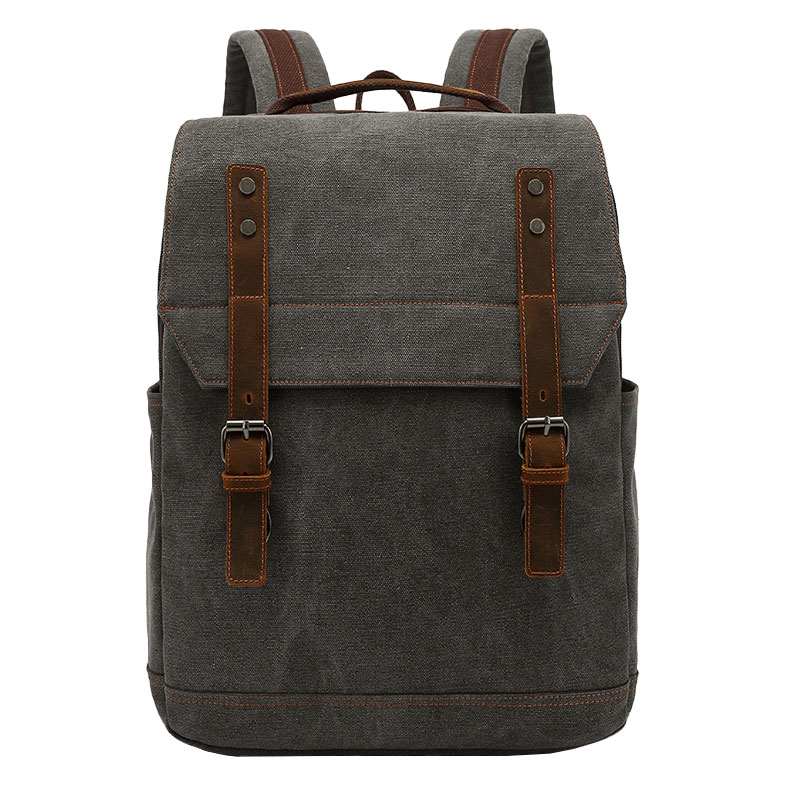VRIGOO Retro Canvas Shoulder Backpack for Men Women