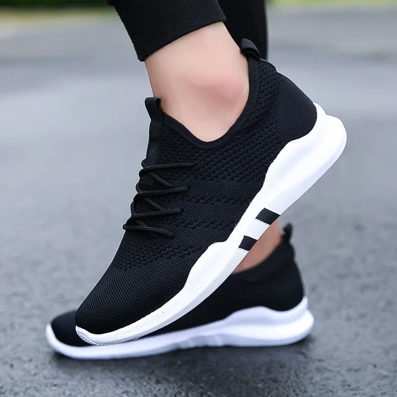 2019 Summer New Flying woven running shoes men's casual sports shoes Men Footwear Breathable Mesh Light Walking sneaker