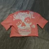 Internet Currency Skull Print Cropped T-Shirt