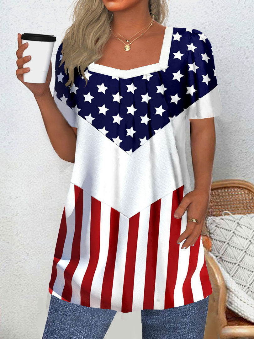 Women Long Sleeve V-neck Graphic Floral Printed Top