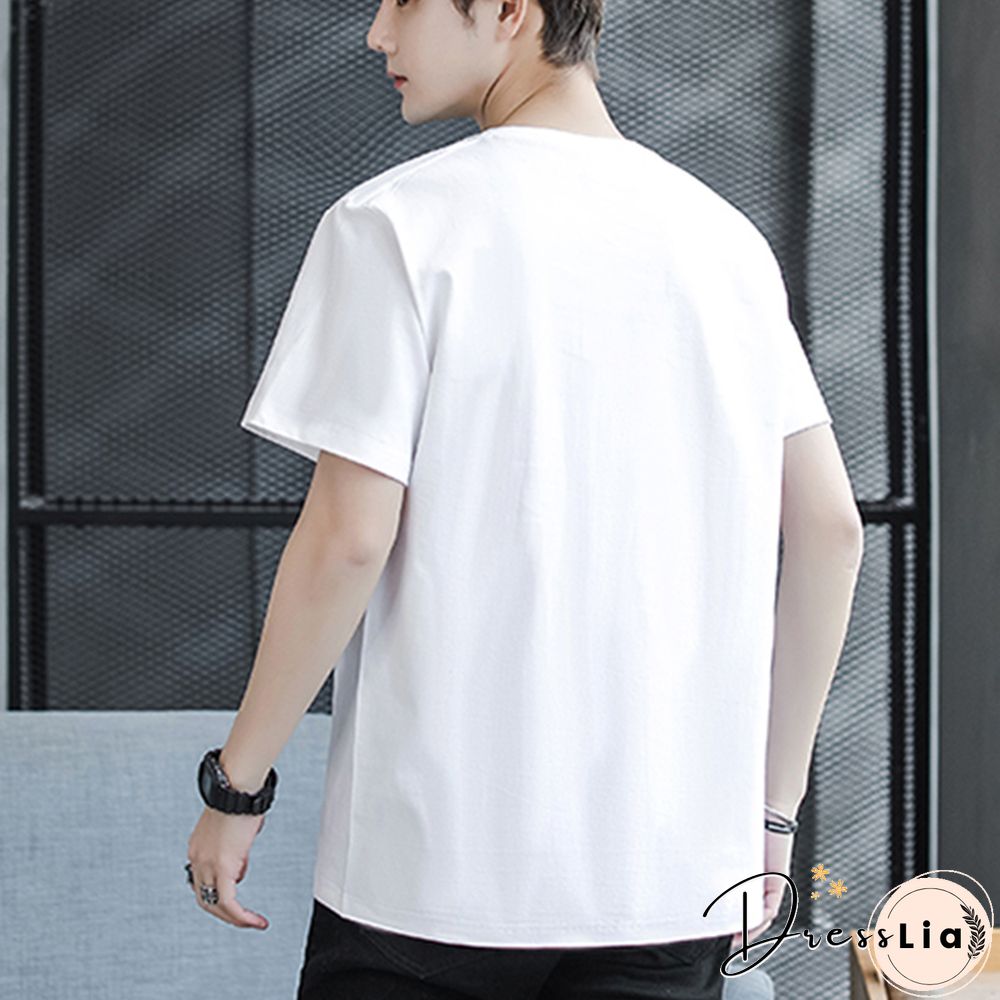 New Casual Summer 100% Cotton O-Neck T-Shirt Outwear Short Sleeve Tees Large Size M-4Xl Tshirt Youth Hip Hop Tops Clothing