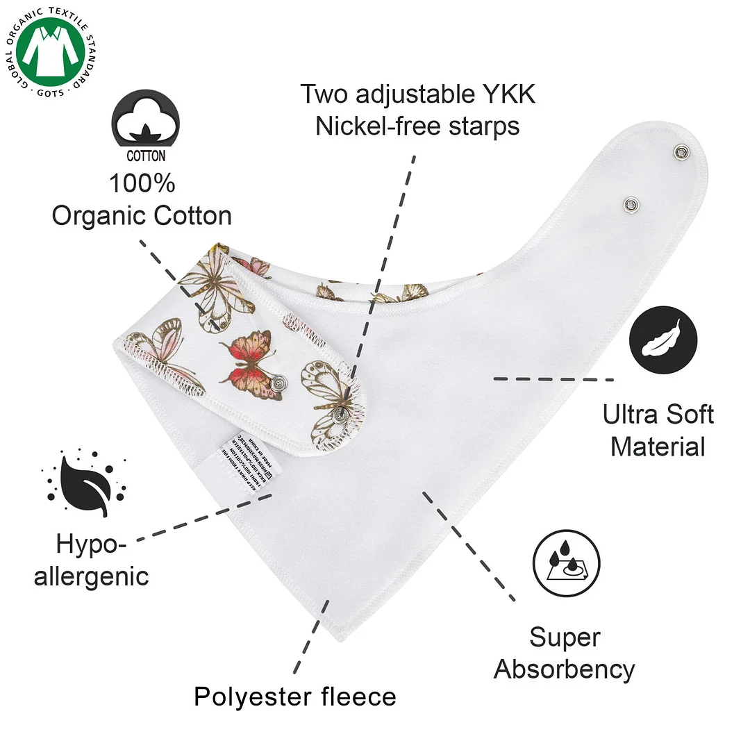 Egmao Baby Organic Cotton Baby Bibs - Fruits