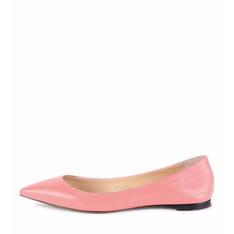 Women's Peach Pink Pointed Toe  Comfortable Flats |FSJ Shoes
