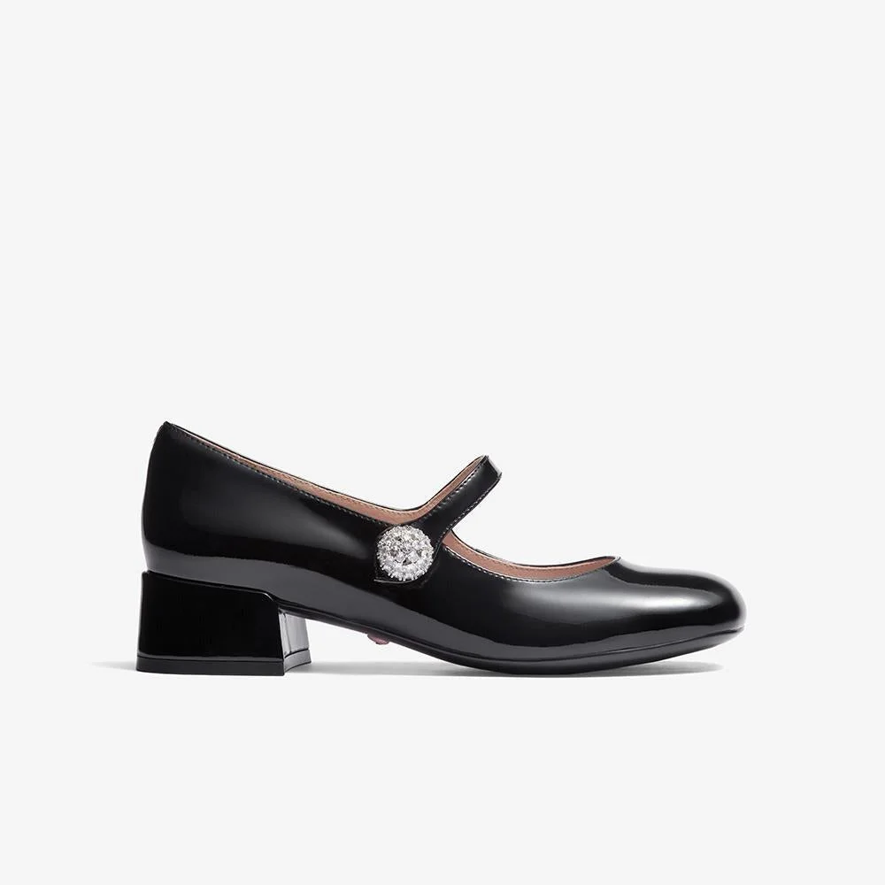 Sweet Retro Ornament Leather Mary Janes
