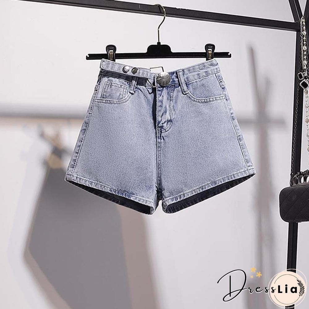 Fashion Patchwork Blouse+Denim Shorts P11619