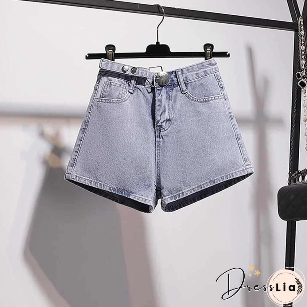 Fashion Patchwork Blouse+Denim Shorts P11619