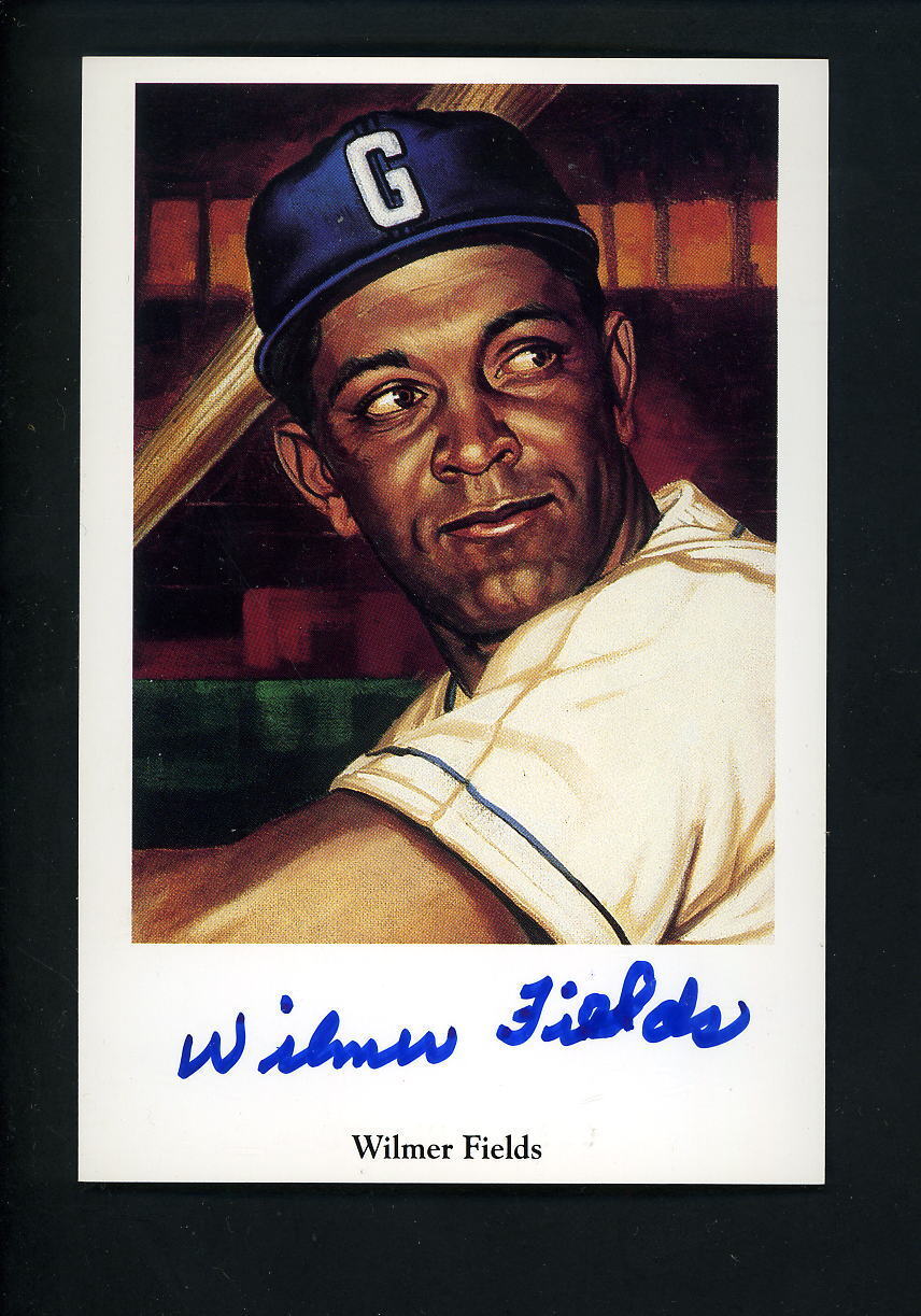 Wilmer Fields SIGNED Negro League Ron Lewis Photo Poster painting Postcard Autographed