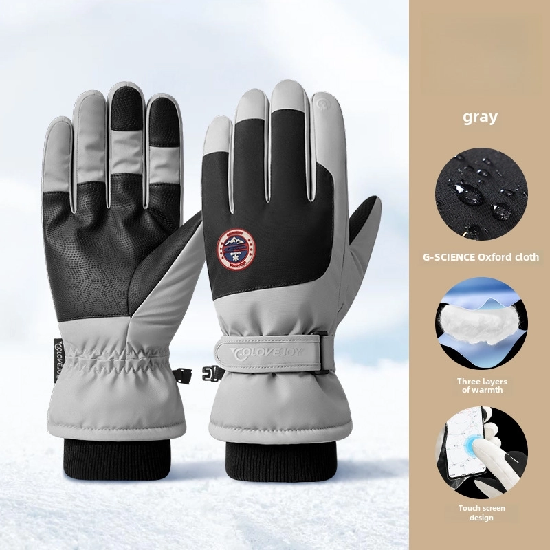 Winter Ski Gloves Outdoor Velvet Warm Electric Bike Riding Gloves Non-slip Waterproof Touch Screen Gloves SK28