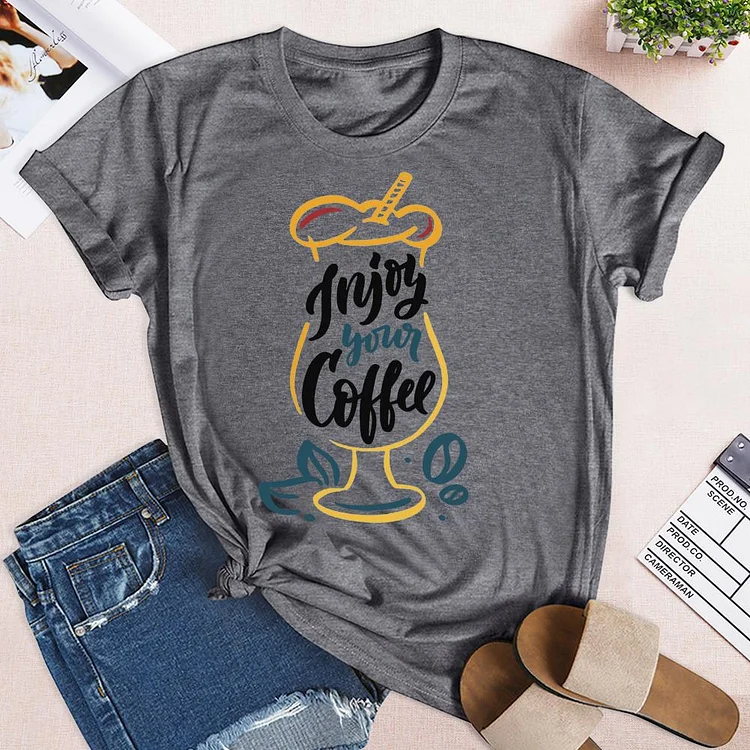 Copy of Enjoy coffee with a donut and croissant T-Shirt Tee-04805#53777-Annaletters