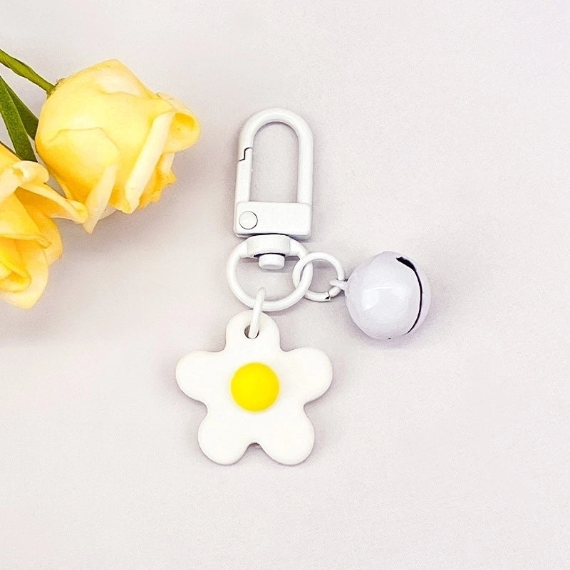Fresh Colorful Small Flower Bell Keychain Diy Handmade Pendant Girl Heart Bag Door Buckle Cute Ornaments
