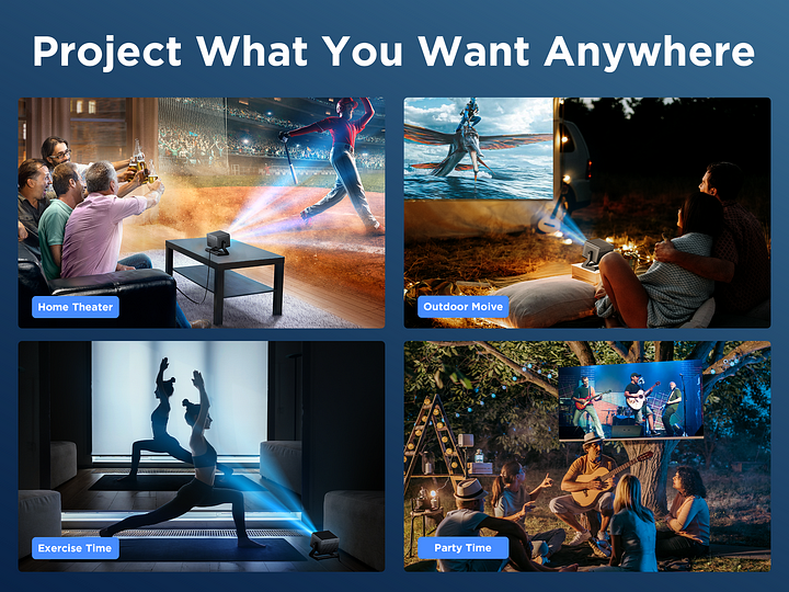 Amazon: [Electric Focus/Auto Keystone] Projector With WiFi And Bluetooth Native 1080p 20000l 4k 79 99 300 Ad