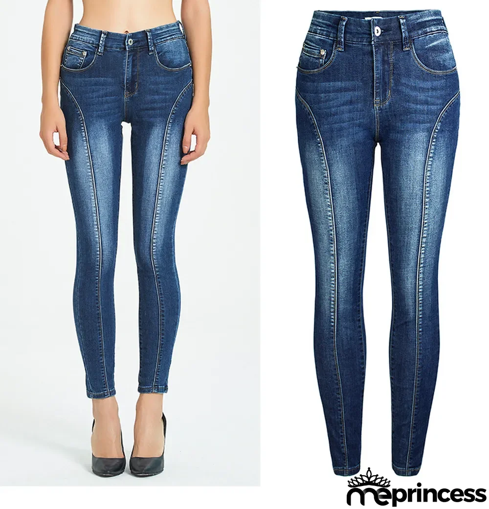 Women Fall/Winter Slim Cropped Denim Pants
