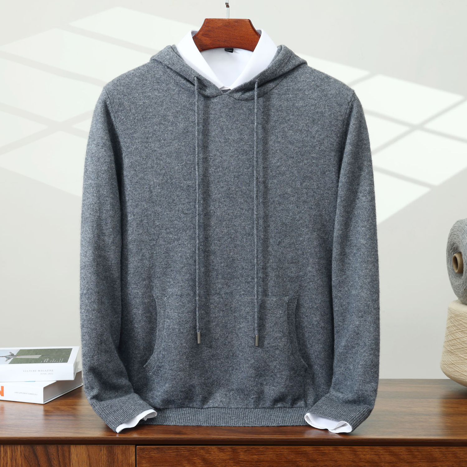 Luxury Men's Cashmere Hoodie | Refined Comfort REAL SILK LIFE