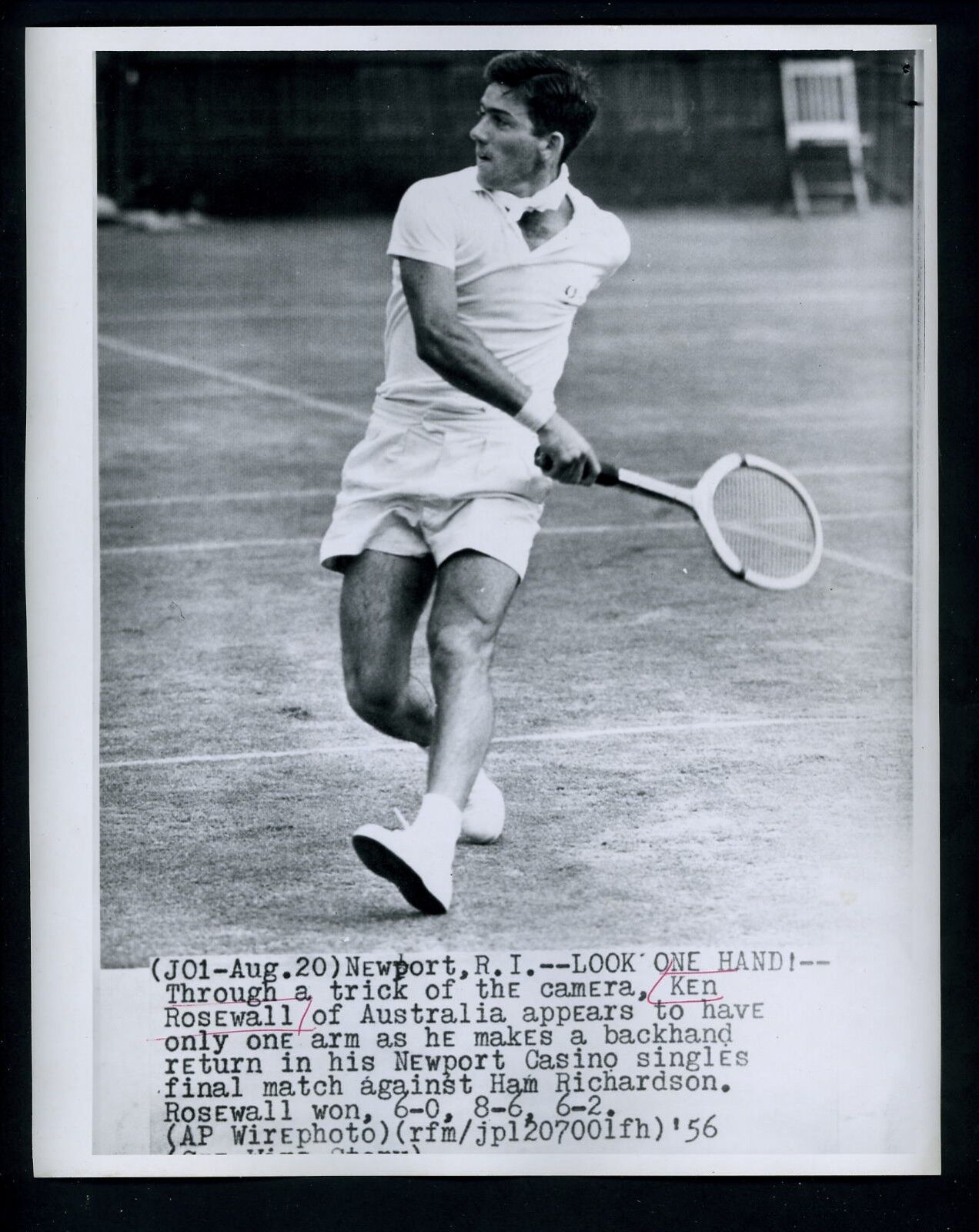 Ken Rosewall Lot of 32 Press Wire Photo Poster paintings Australian Tennis Champion