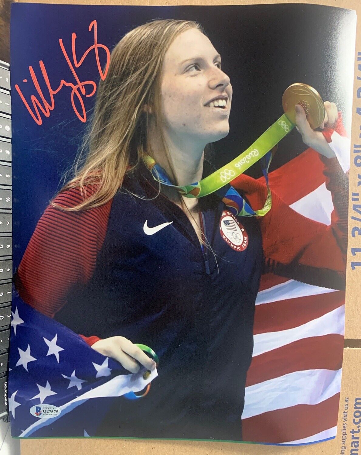 LILLY KING SIGNED 11x14 Photo Poster painting USA SWIMMING US 2016 OLYMPICS 2020 TOKYO Beckett C