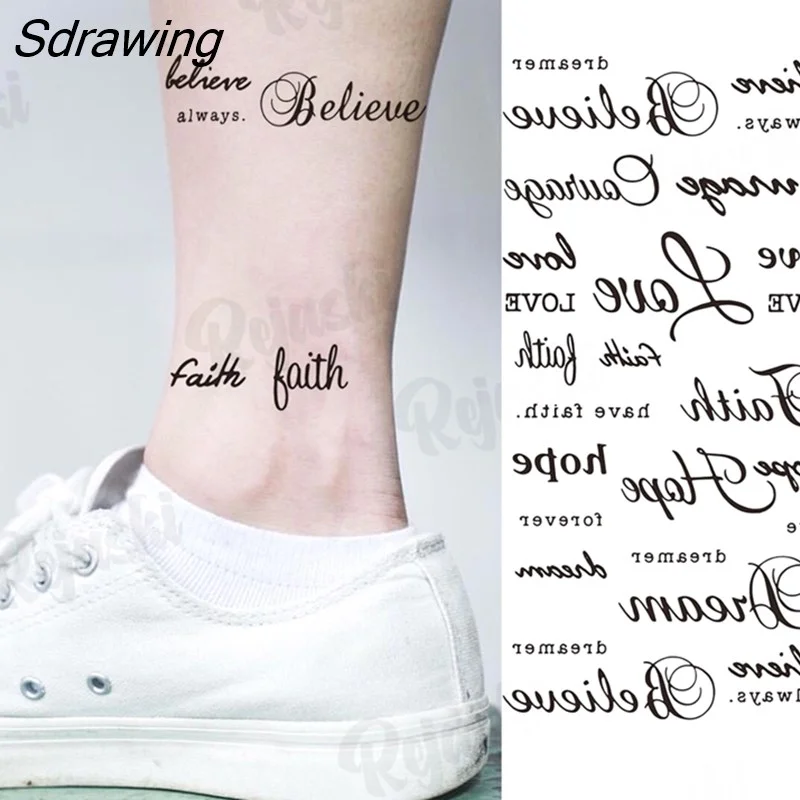 Sdrawing Rose Flower Temporary Tattoos For Women Adults Realistic Butterfly Snake Cross Lotus Fake Tattoo Sticker Arm Body Tatoos 328-1