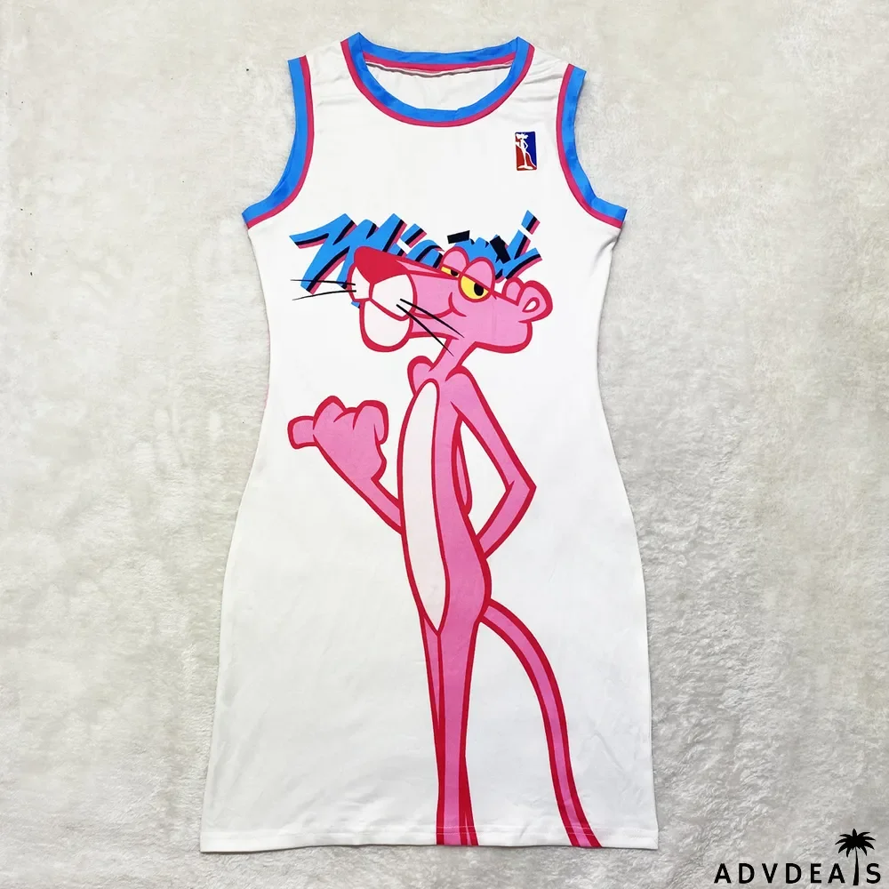 Casual Printed Sleeveless Jersey Mini Dress