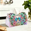 (24cm)Diamond Art Tissue Box DIY PU Napkin Cover for Home Decoration(Butterfly)