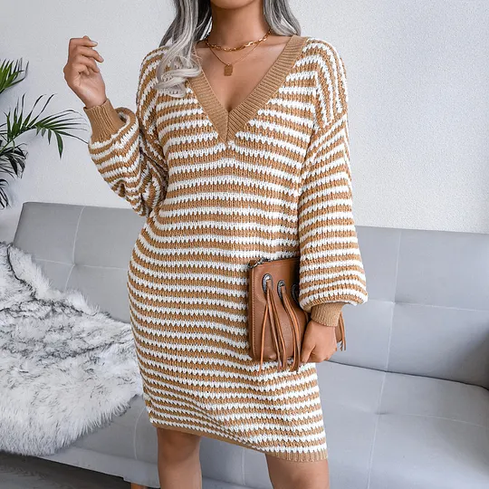 knee length dresses for ladies Long Sleeve Jumper Dress