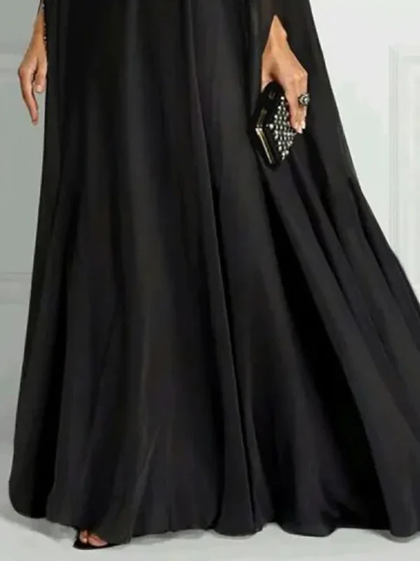 Rhinestone Mock Neck Long Sleeve Dress main image 1