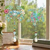 2Pcs Diamond Painting Acrylic Double Sided Crab and Turtle Wind Chime Suncatcher with Crystal Hanging Pendant