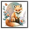 Flower Fox - 18CT Stamped Cross Stitch 25*25cm/9.84*9.84in