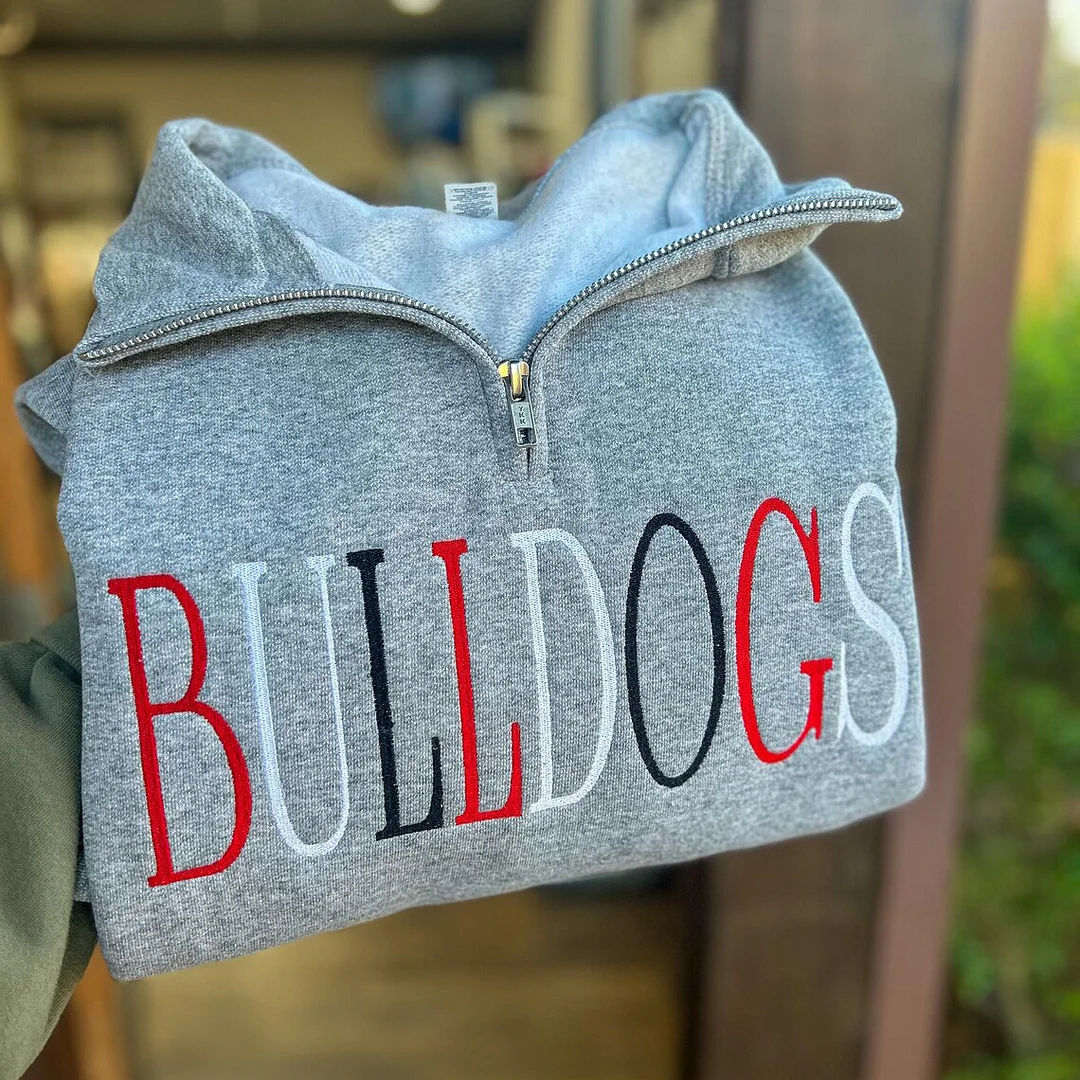 School Mascot/Team Colors 1/4 Zip Sweatshirt