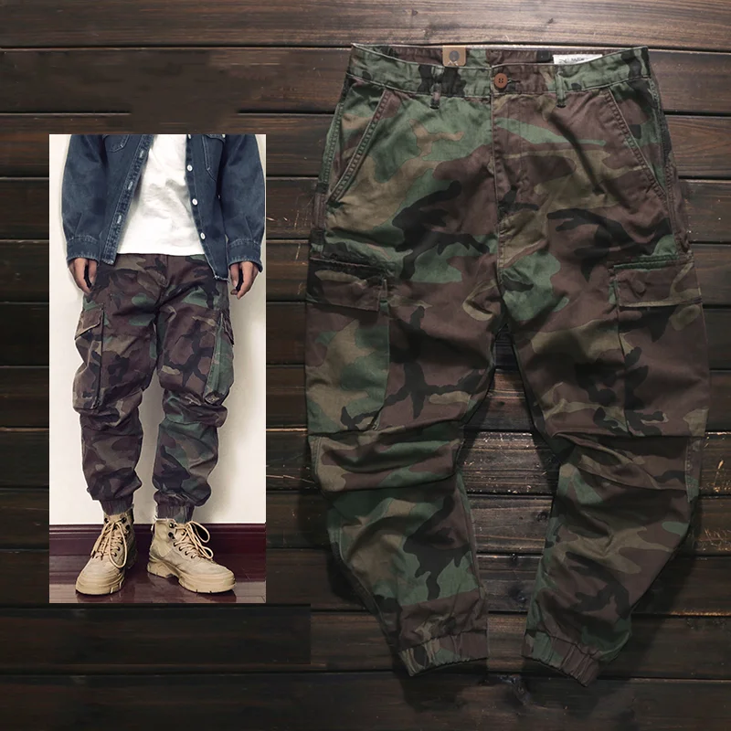 American Retro Military Camouflage Old Workwear Legged Pants