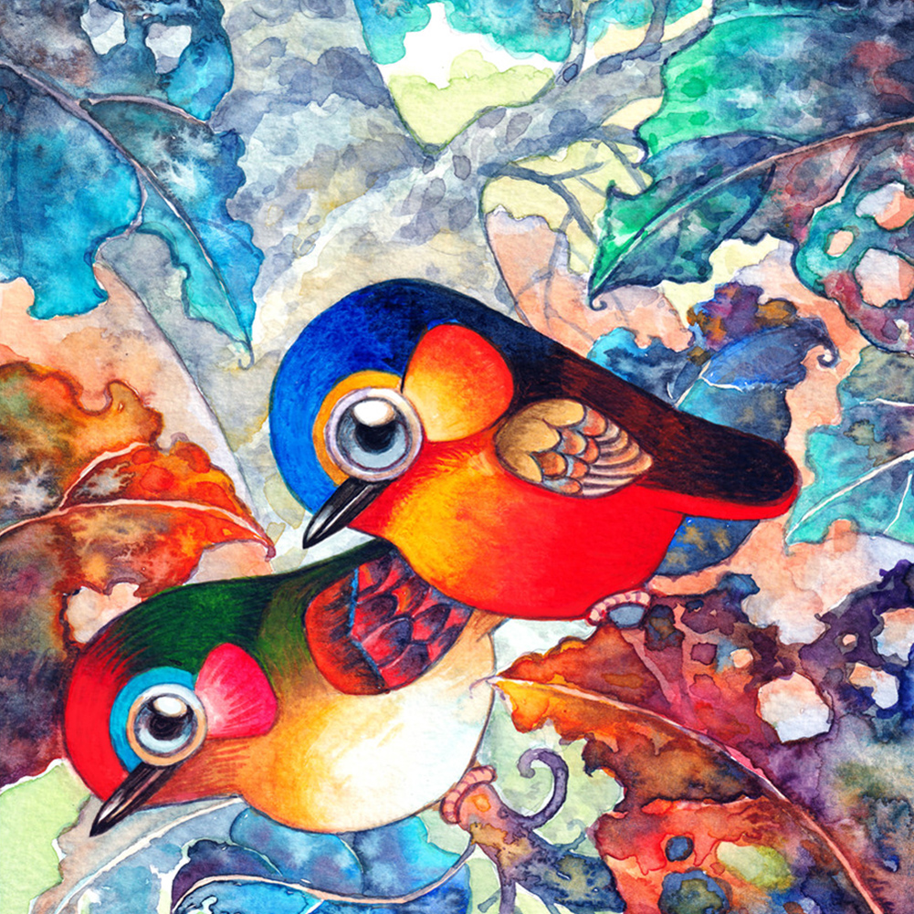 

30*30CM-Round Drill Diamond Painting-Birds, 501 Original