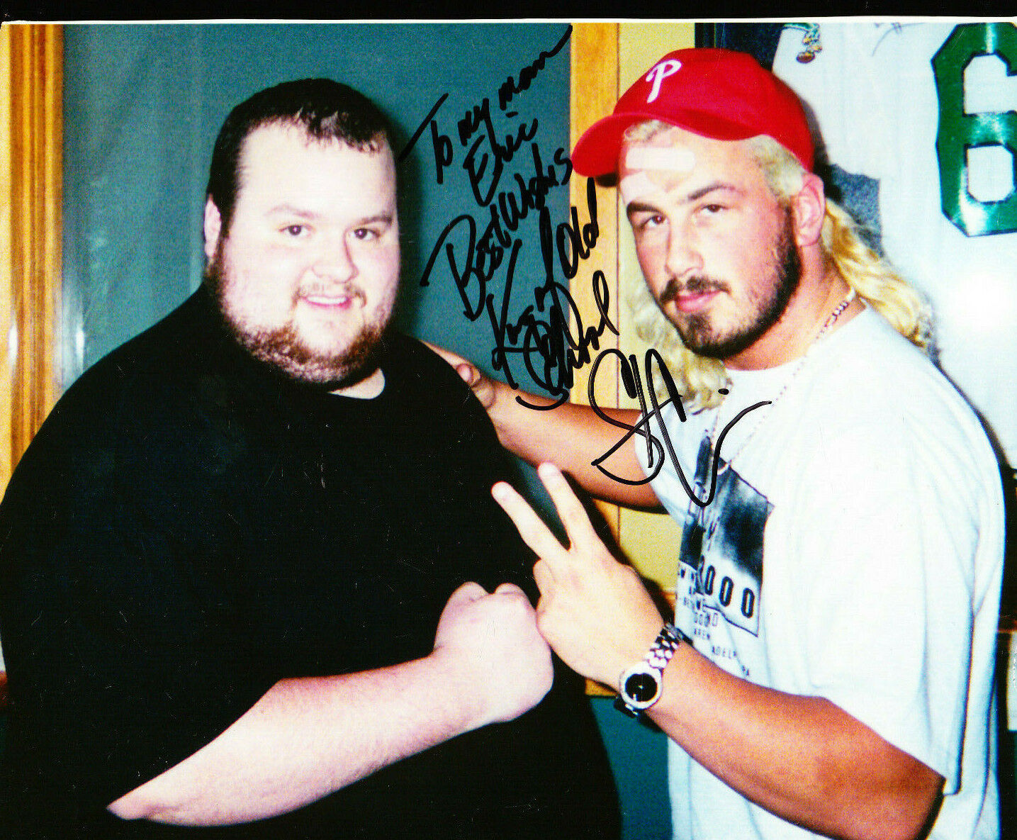 STEVE CORINO SIGNED AUTOGRAPH 8X10 ECW NWA WRESTLING Photo Poster painting COA PHILLIES HAT