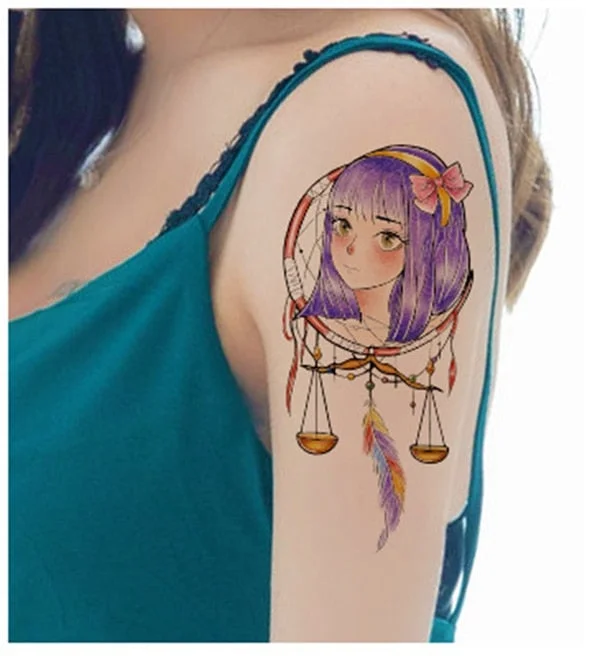 Anime Tattoo Sticker Waterproof for Men Women Body Art Personality Cool Butterfly Fake Tattoo Arm Thigh Pattern Temporary Tattoo