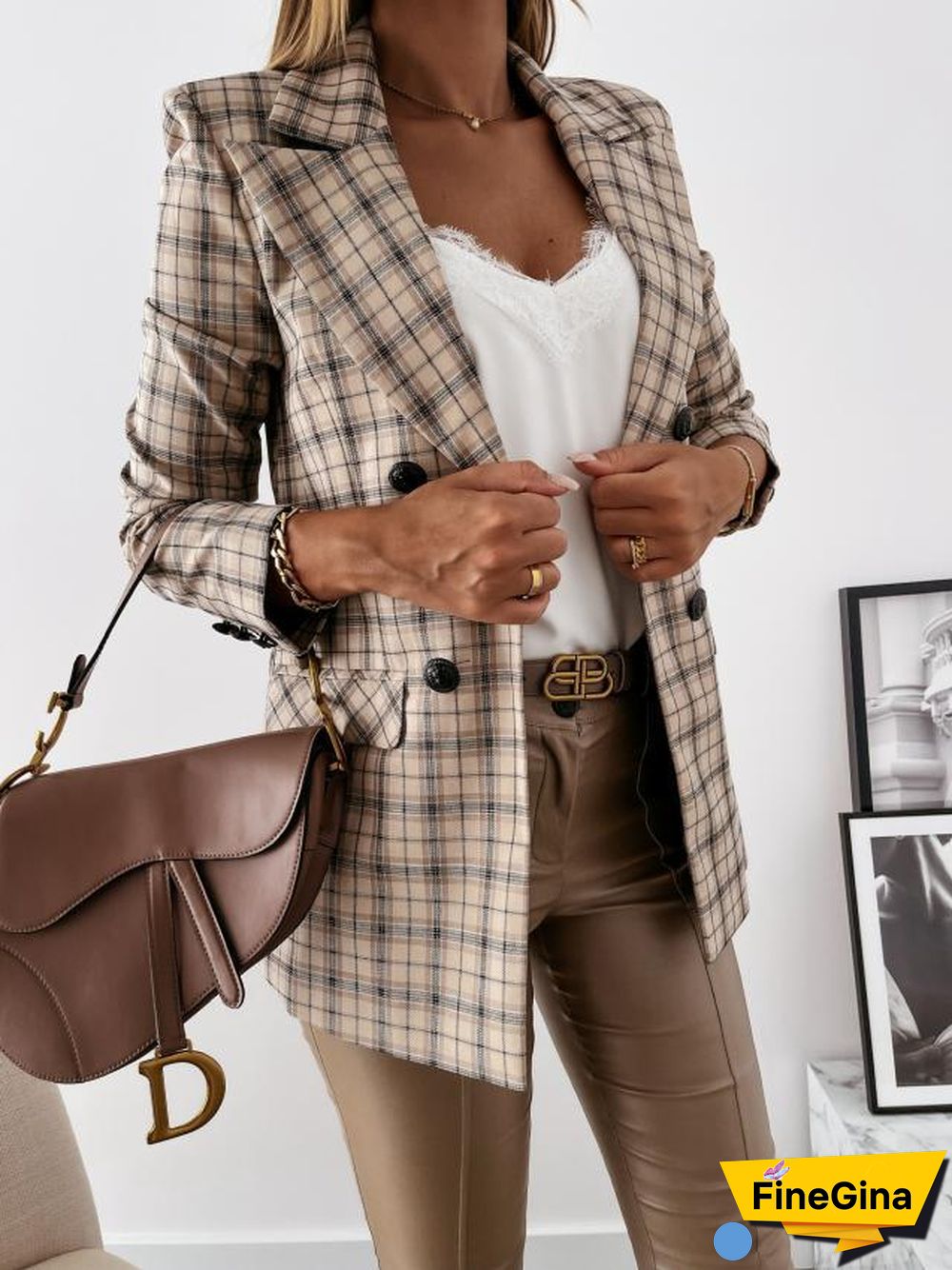 Blazer Lapel Collar Button Coat