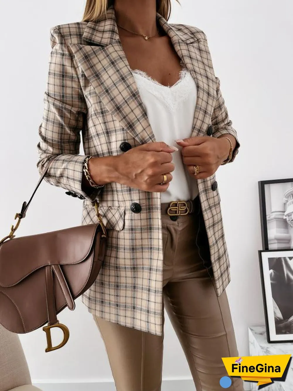 Blazer Lapel Collar Button Coat