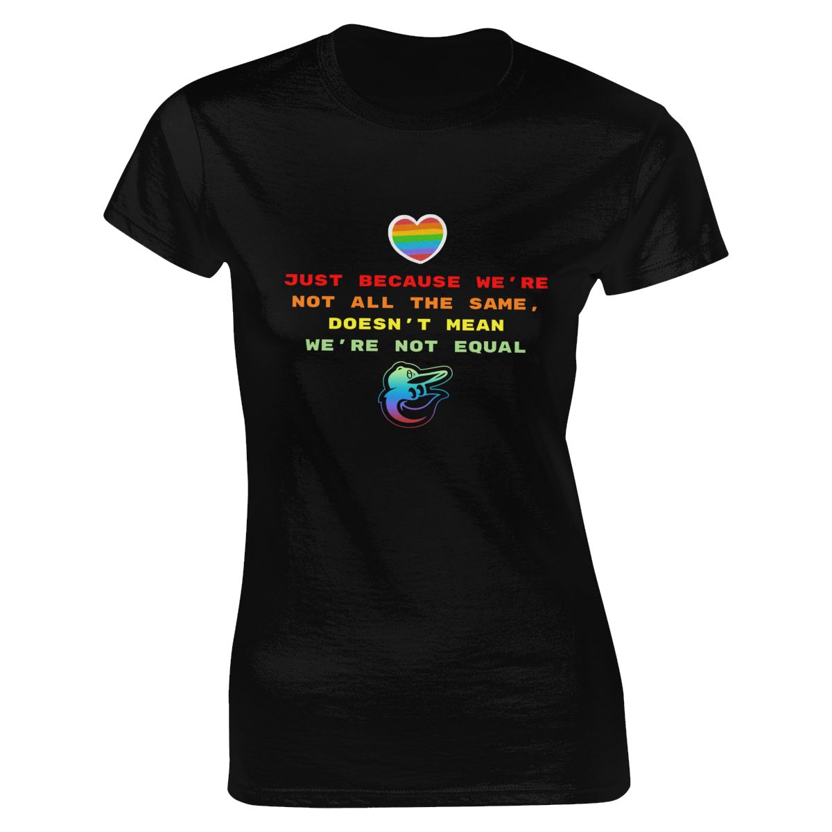 Baltimore Orioles Rainbow Awareness Raising Women's Crewneck T-Shirt