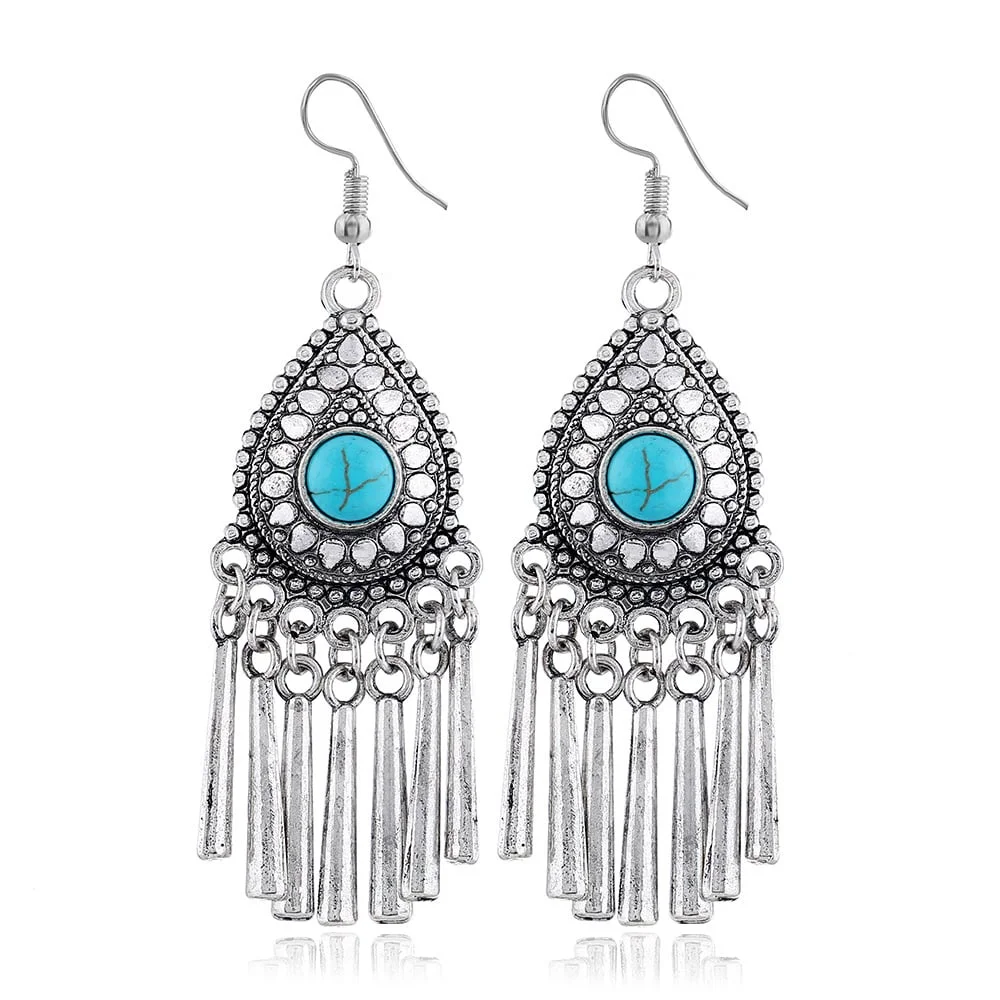 925 Pair of Round Bead Turquoise Earrings