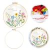 【Limited Stock Sale】Flowers-DIY Embroidery Kit with Pattern Cotton Threads Needles Hoop 30*30cm/11.8*11.8in tapestrymarket