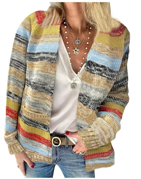 Wongn Wongn Autumn And Winter New Fashion Casual Women's Wear Long Sleeve Multi-Color Women's Sweater Knit Cardigan