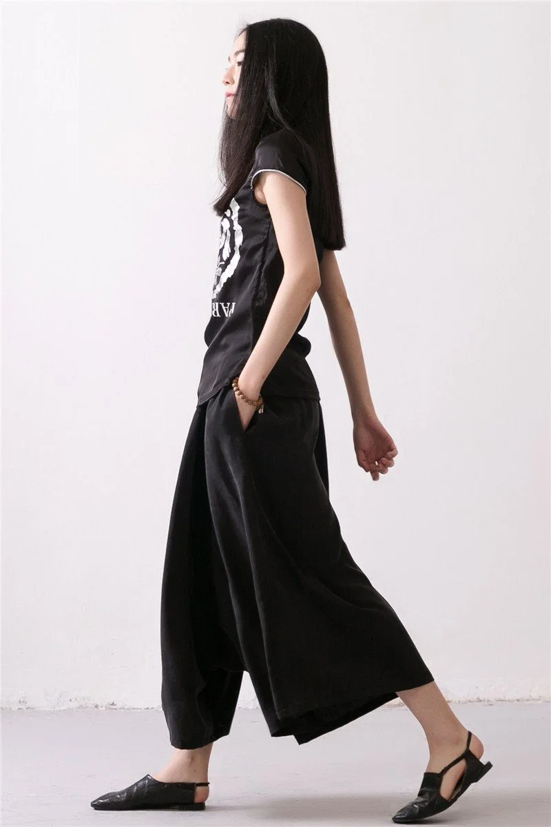 Linen Trousers Black Women Dress Slacks Pants 