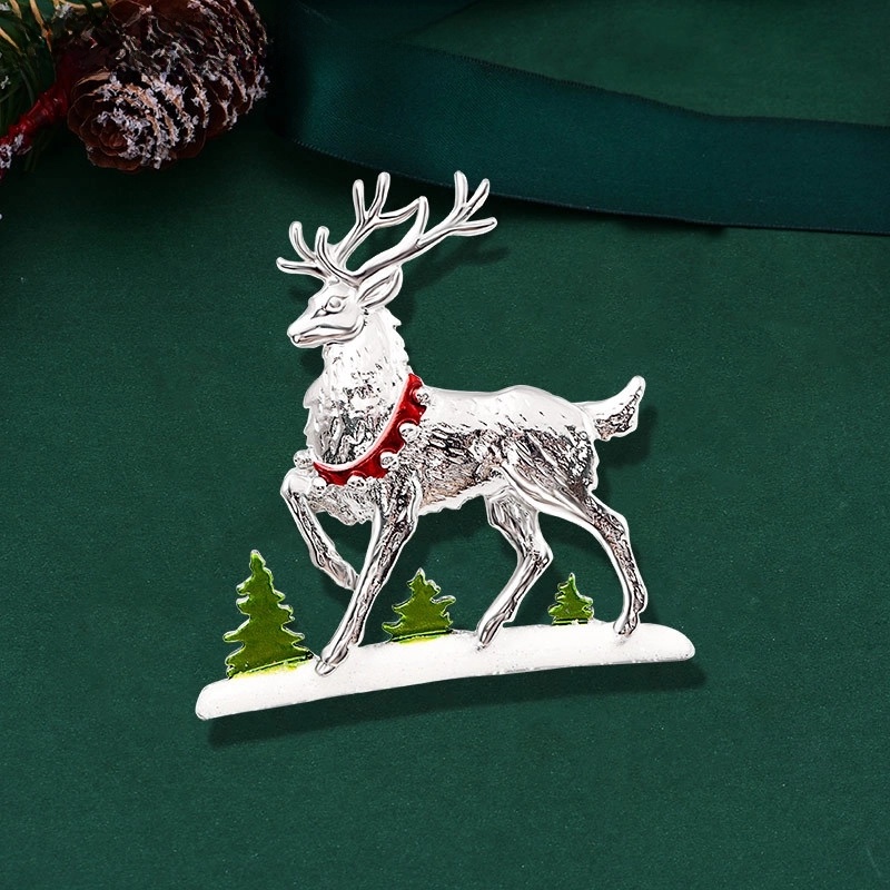 Vintage Style Pin Santa Claus Elk Alloy Unisex Brooches