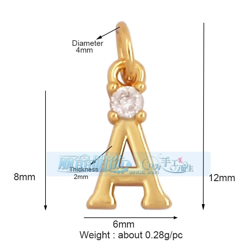 1 Piece 15 * 19mm Hole 5~5.9mm Copper Zircon Letter Heart Shape Pendant Jewelry Accessories