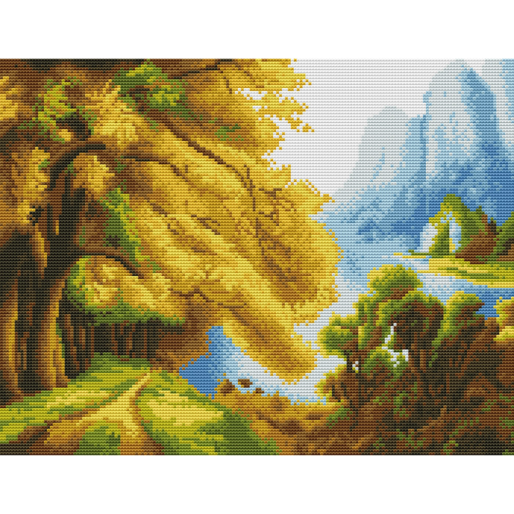 

Landscape - 11CT Stamped Cross Stitch - 45*35CM, 501 Original