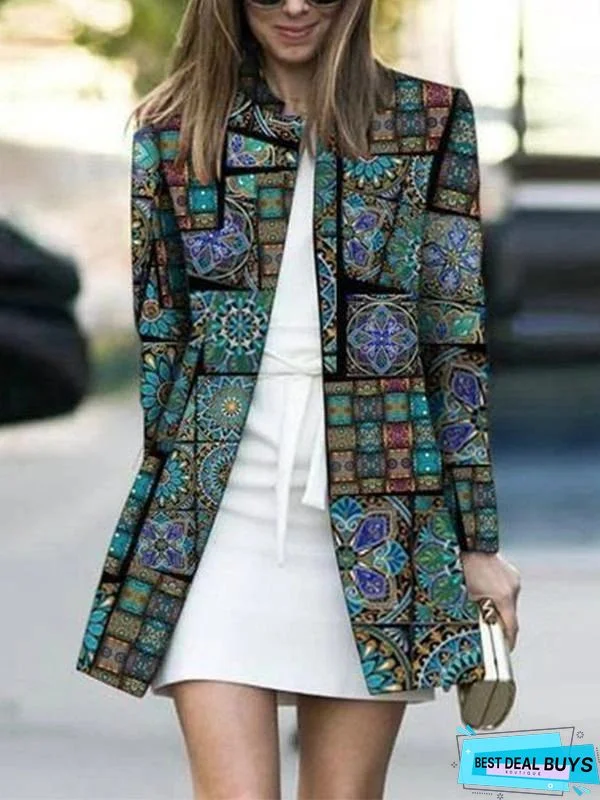 Woman Black Plain Casual Outerwear