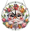 White Chick 2D flache DIY-Acryl-Diamantmaler-Uhrenanh&auml;nger mit Uhrenfunktion 9,65x9,65 Zoll f&uuml;r Hauswand- oder Fensterdekoration