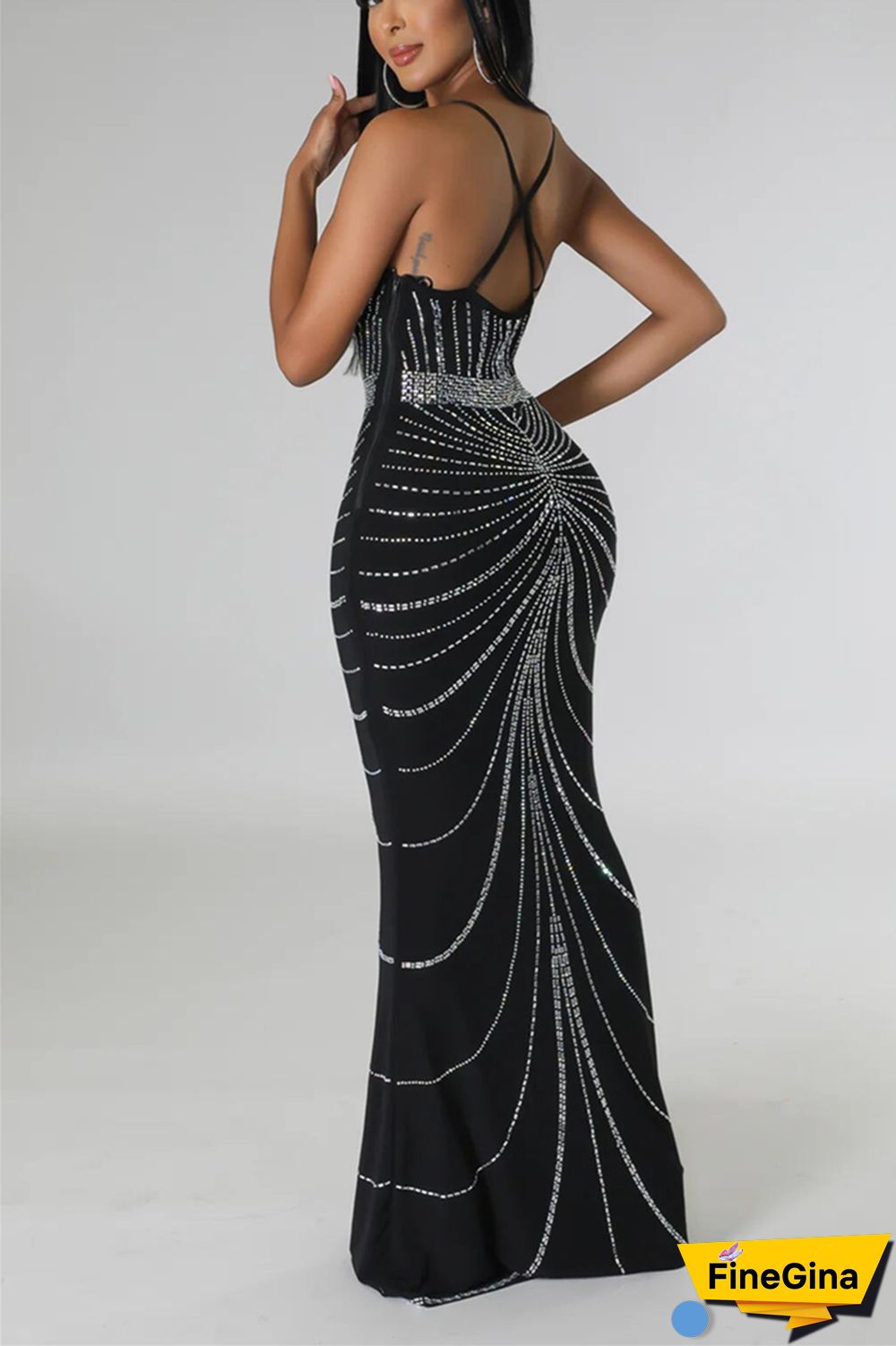 White Sexy Formal Hot Drilling Hot Drill V Neck Sheath Dresses