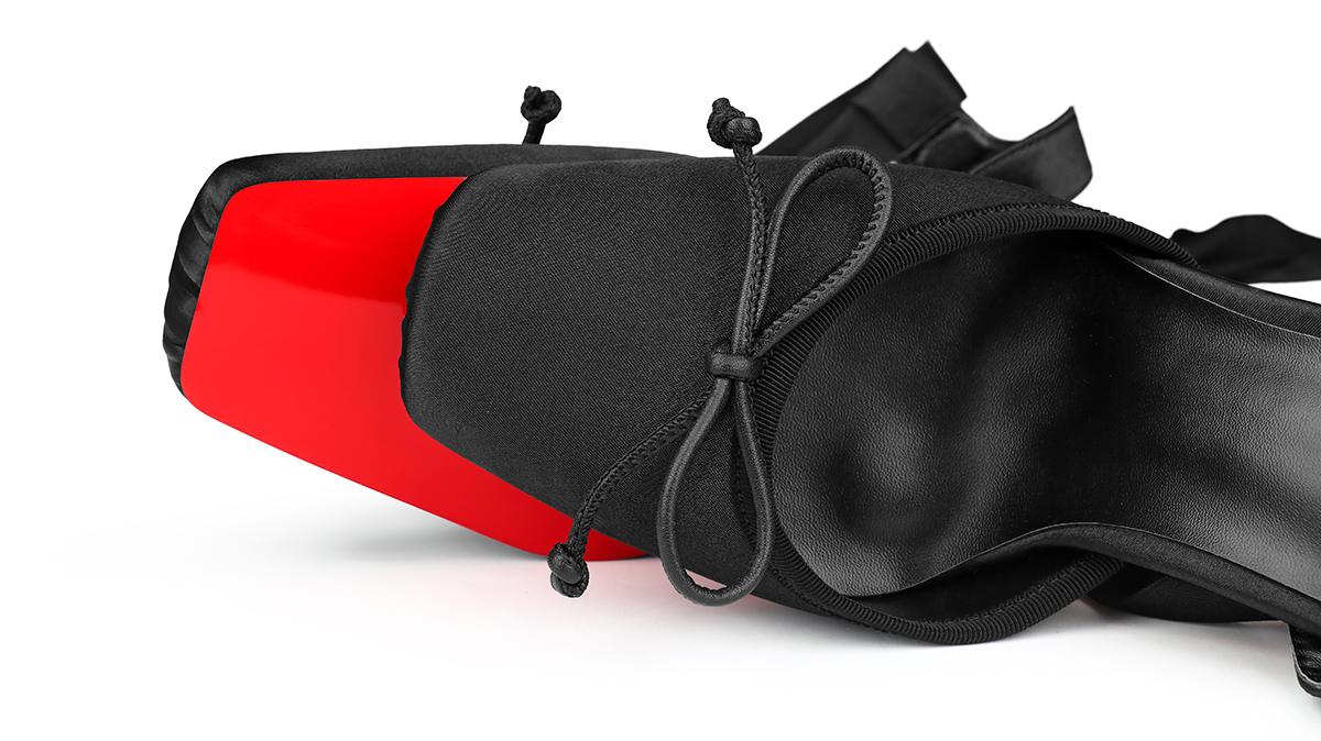 100mm women's red bottom satin ribbon lace-up square toe party wedding shoes-MERUMOTE