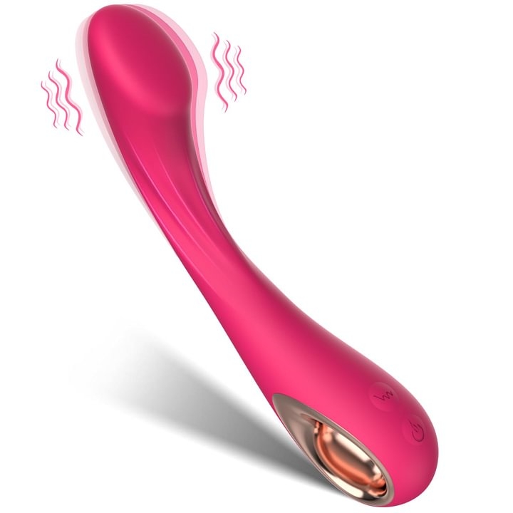 Ergonomics Curved G Spot Vibrator Sex Toy With 10 Powerful Vibrating Modes - Rose Toy