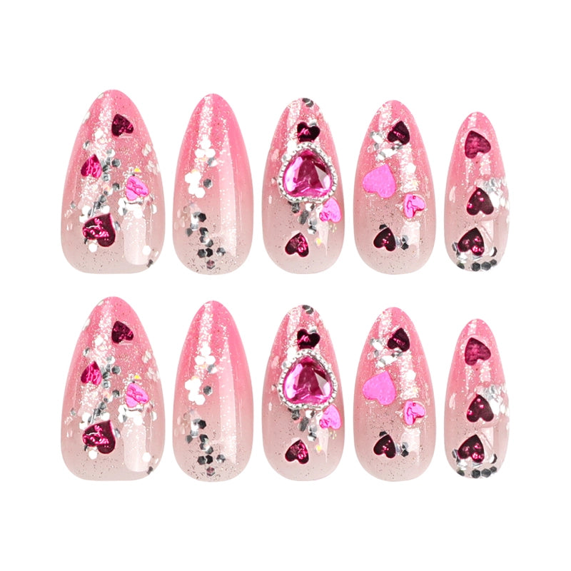 Sweet Classic Style Heart Shape Plastic Press-on Nails 1 Set
