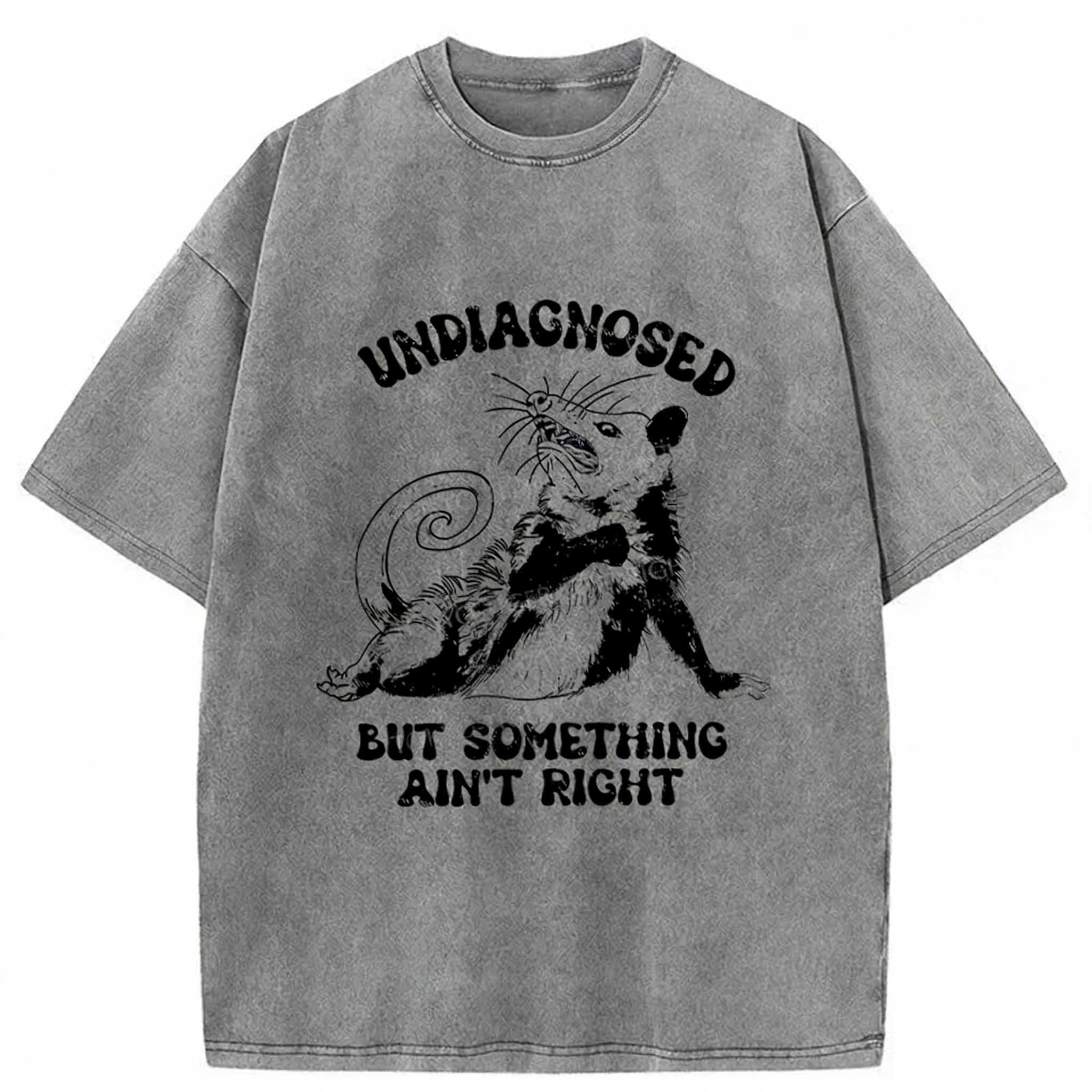Undiagnosed Mental Health Opossum Washed T-shirt elevenforest