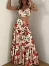 Floral Printed Empire Two-Piece Suits